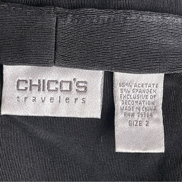 Chico’s Travelers Embroidered Open Front Jacket Cardigan Women’s Size 1 US M - Picture 8 of 9